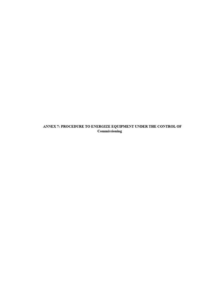 Equipment Energization Procedure Guide | PDF