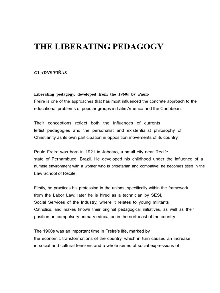 Liberating Pedagogy by Paulo Freire | PDF | Knowledge | Word