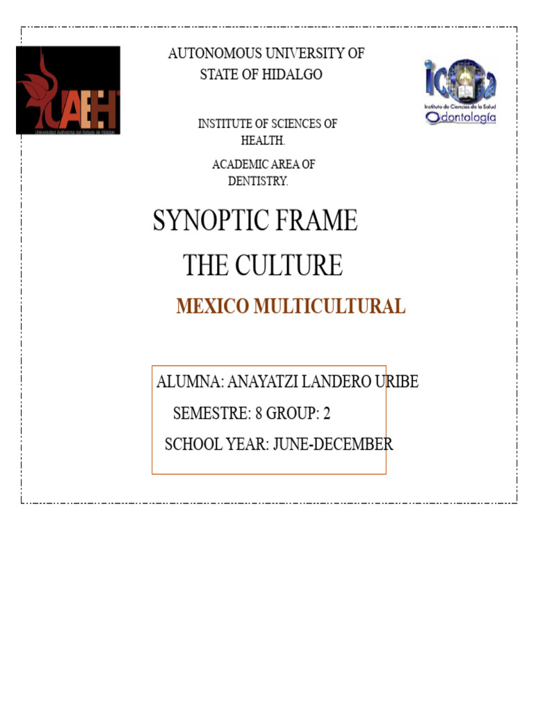 Synoptic Frame The Culture: Mexico Multicultural | PDF | Liberal Arts ...