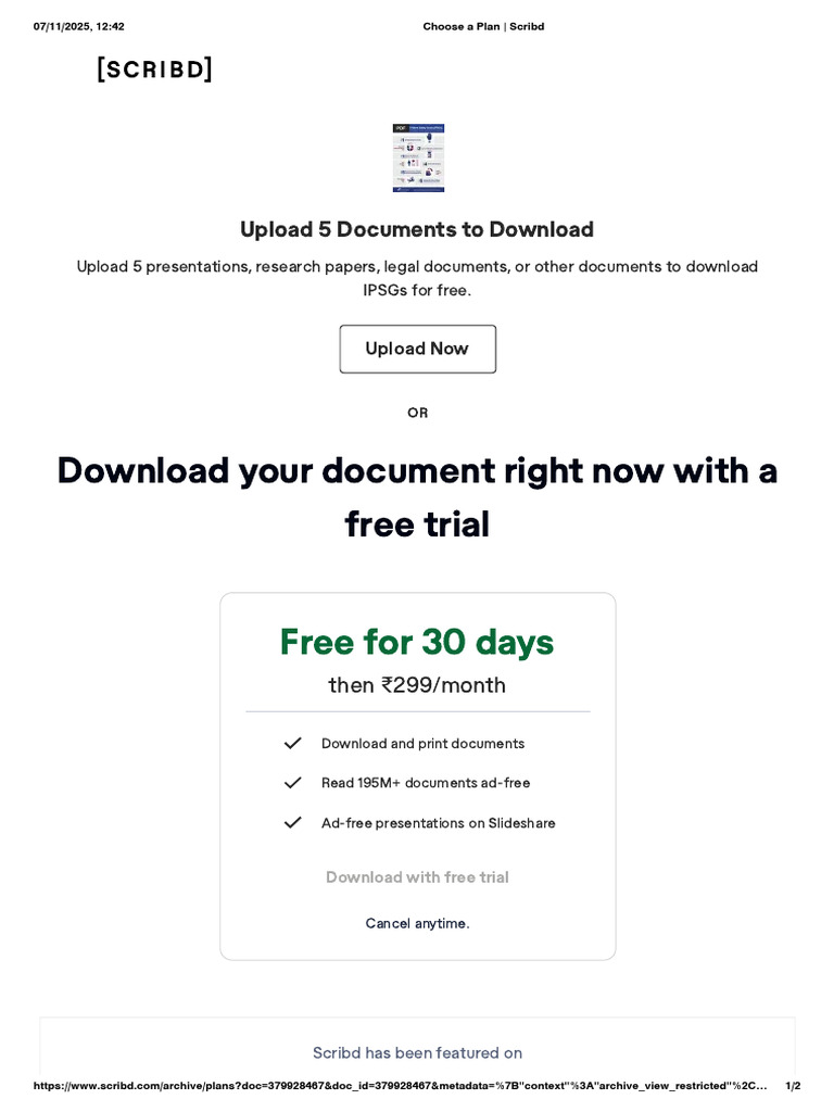 Choose A Plan - Scribd | PDF