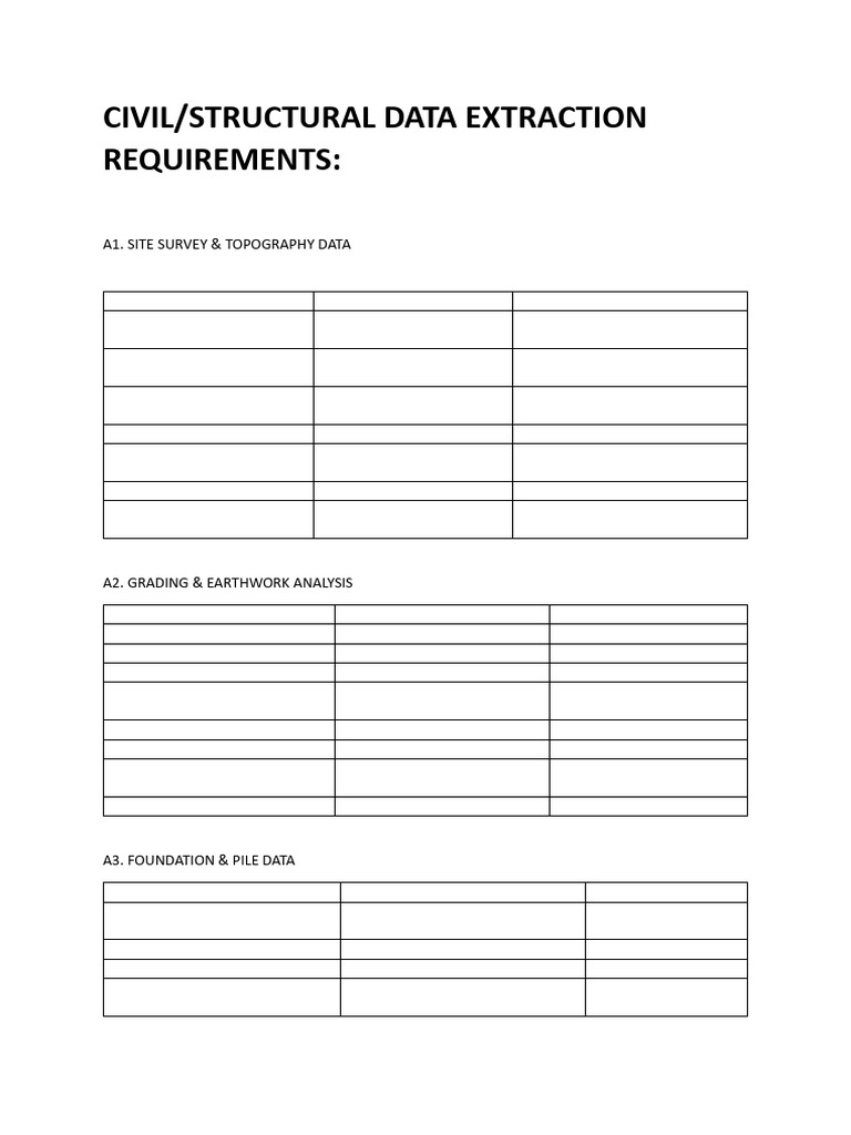 Civil Structural Data Extraction Guide | PDF | Road | Foundation ...
