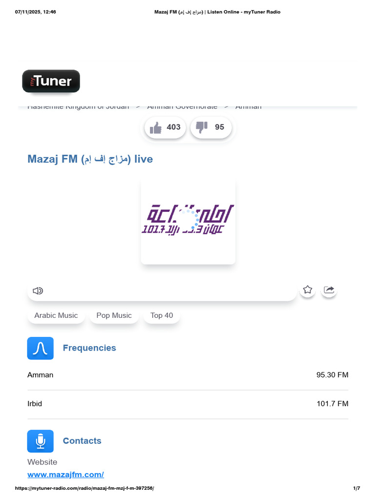 Mazaj FM (مزاج إف إم) - Listen Online - myTuner Radio | PDF ...