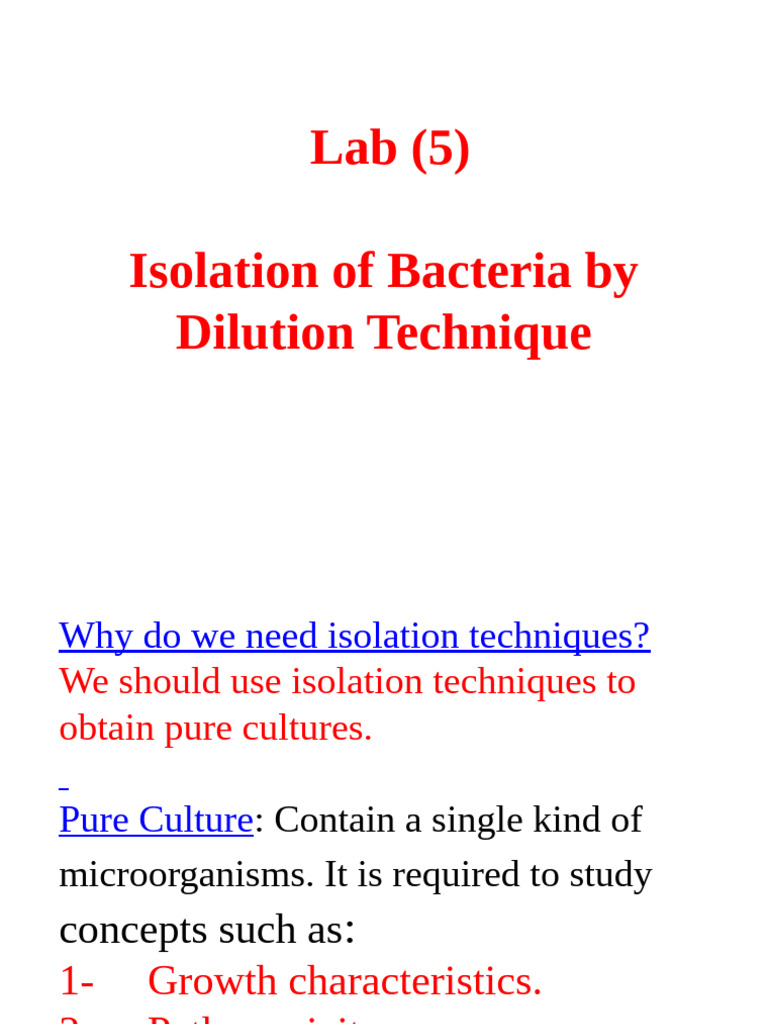 Bacterial Isolation Techniques Explained | PDF