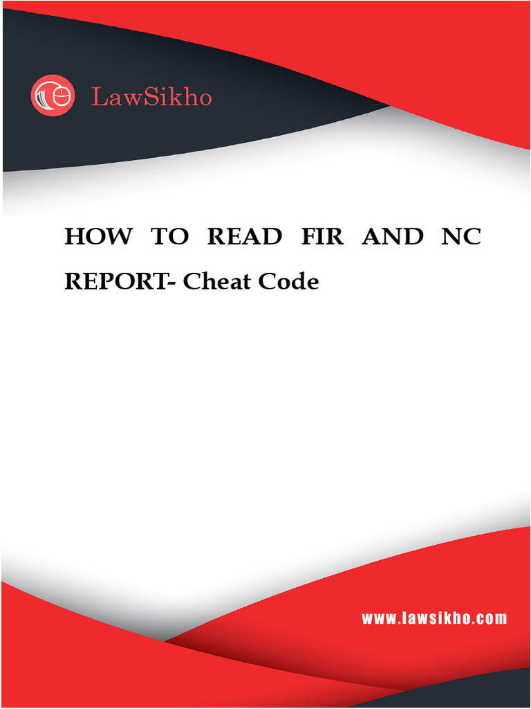 Essential Guide to Analyzing FIRs and NCRs | PDF | Criminal Justice ...