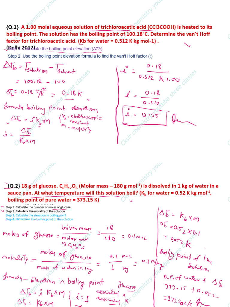 All Numericals Class 12th Chemistry Chapter 01 Solutions by Cksir | PDF ...