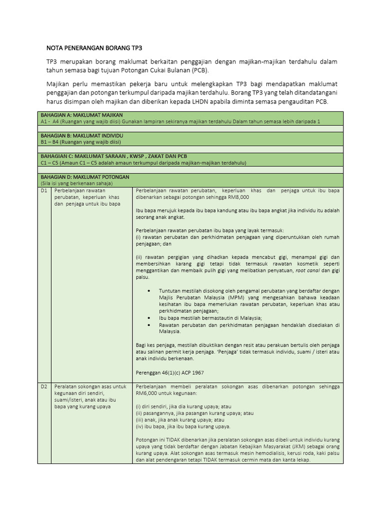 Panduan Borang TP3 untuk PCB 2025 | PDF