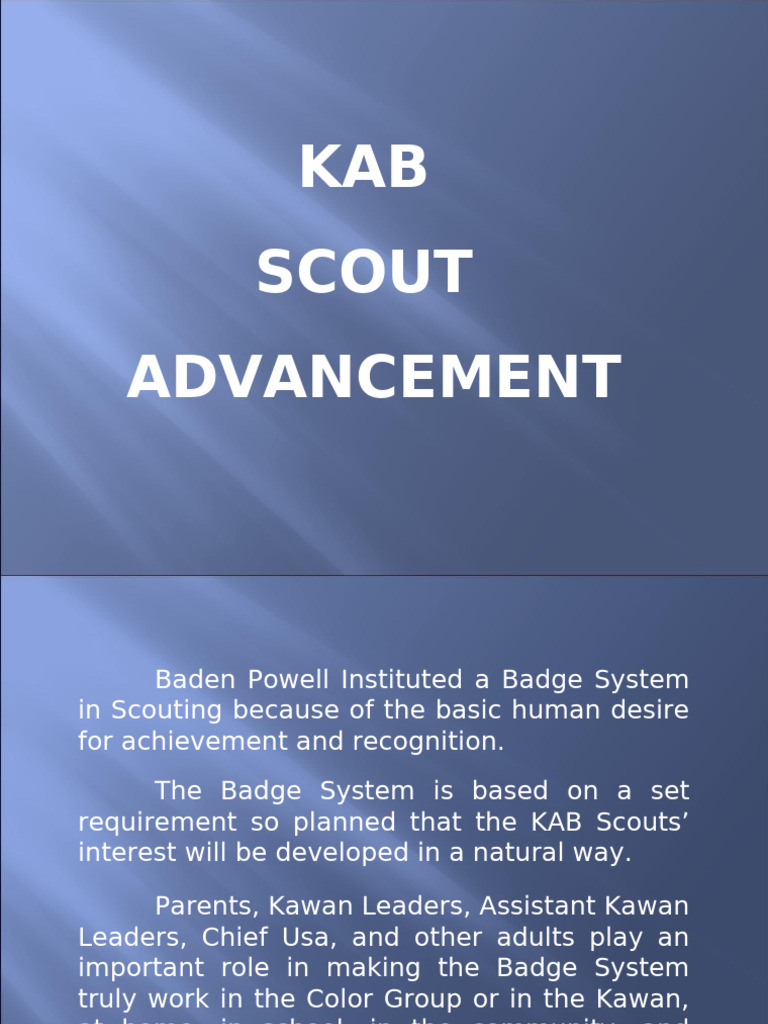 KAB Scout Badge System Overview | PDF | Scouting
