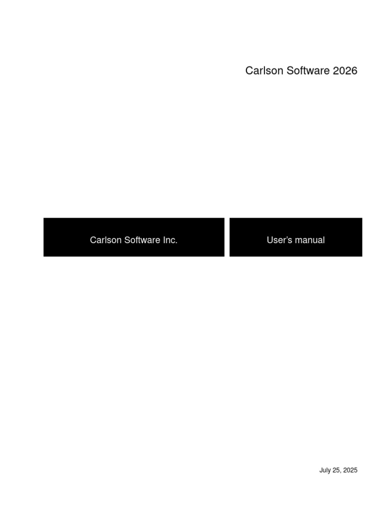 Carlson Software 2026 User Manual | PDF | Computer File | Menu (Computing)
