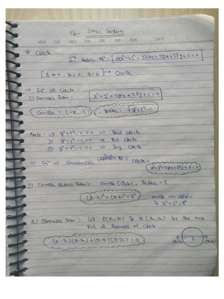 Nda Math Circle Chapter Notes | PDF