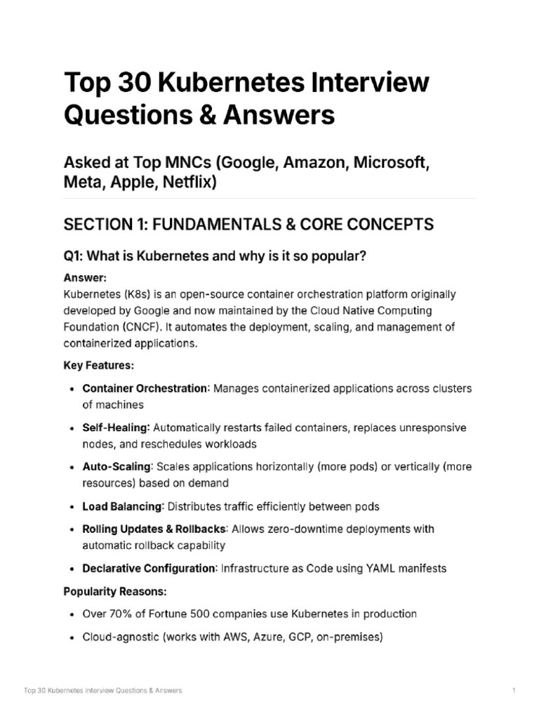 Kubernetes Interview Q&A | PDF
