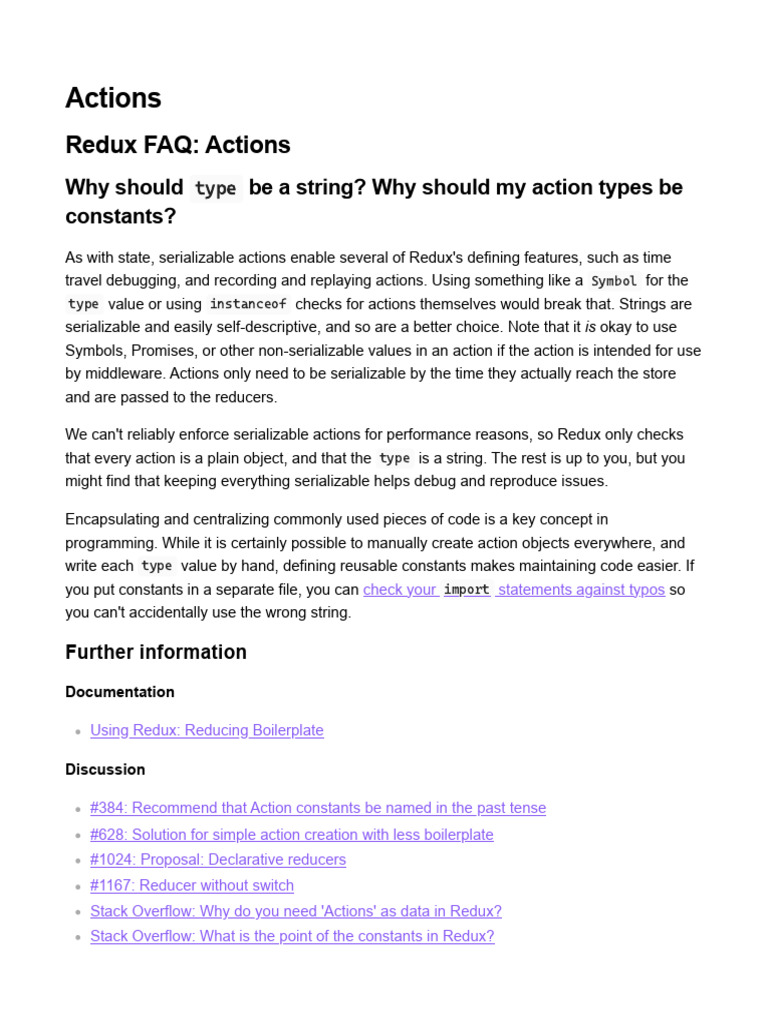 Redux Actions: Best Practices Explained | PDF | Computing | Computer ...