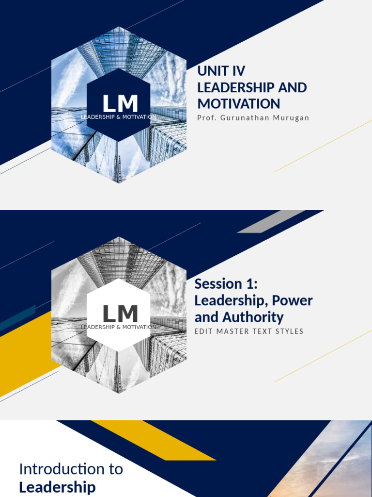 Leadership and Motivation Overview | PDF | Power (Social And Political ...