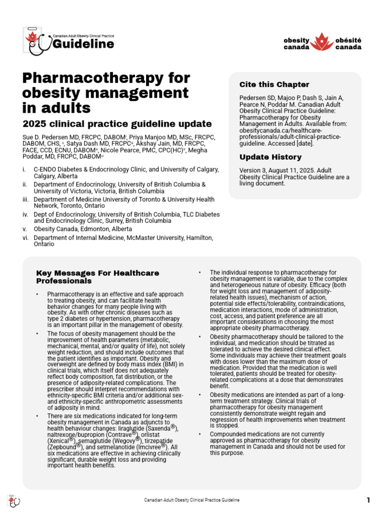 Pharmacotherapy Obesity Management 2025 Update @NutritionByDana | PDF ...