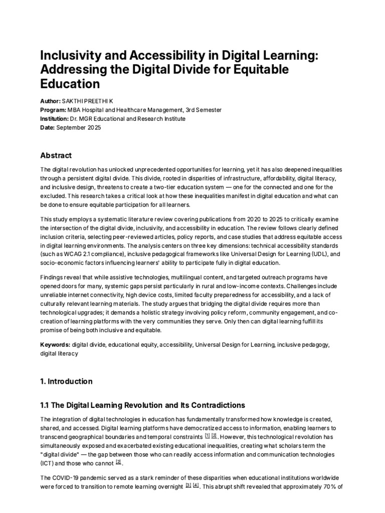 Bridging the Digital Divide in Education | PDF | Accessibility ...