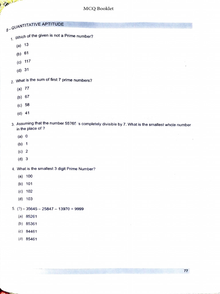 Quantitative Aptitude MCQs Guide | PDF | Interest | Arithmetic