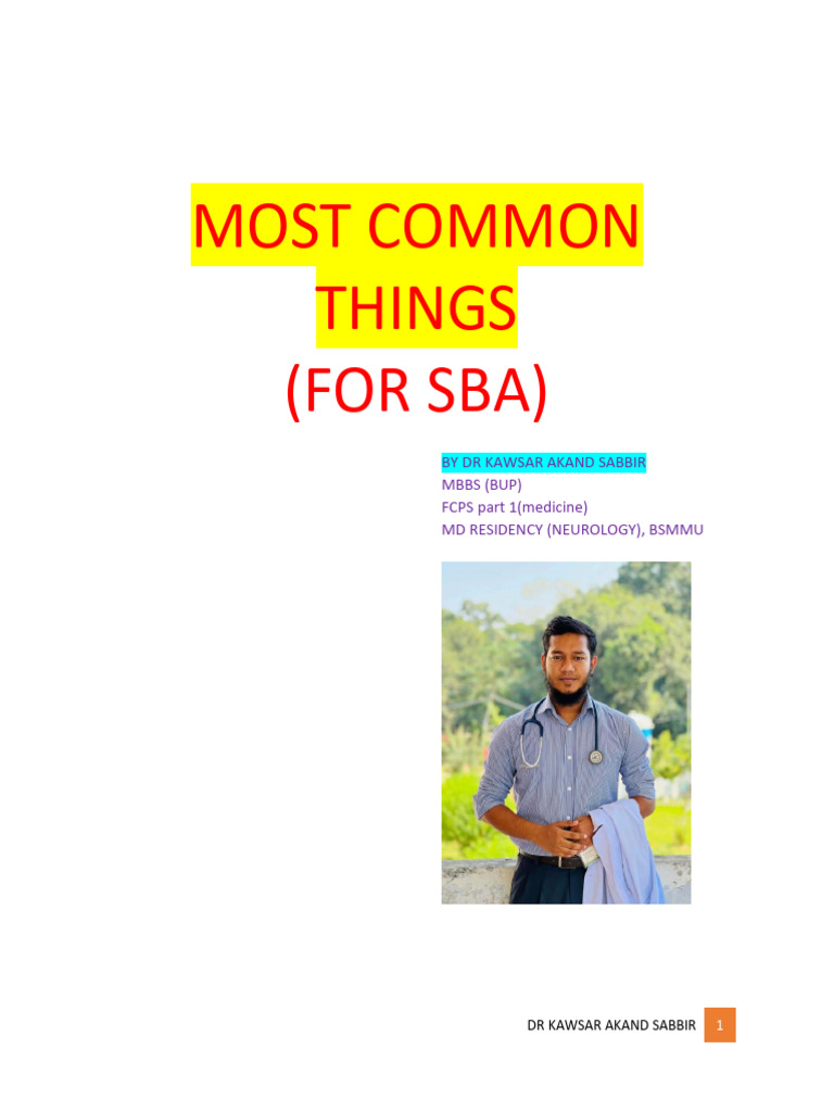 Most Common (Kawsar Akand) | PDF | Congenital Heart Defect | Meningitis