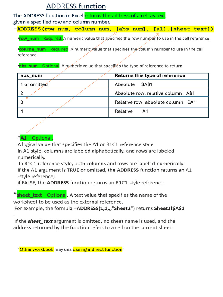 Excel Functions: ADDRESS, INDEX, MATCH | PDF | Spreadsheet | Boolean ...