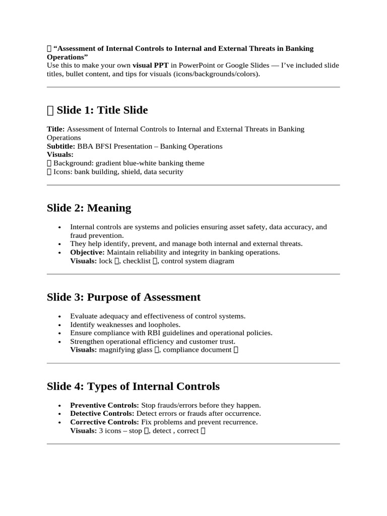 Banking Internal Controls Assessment | PDF | Computer Security | Security