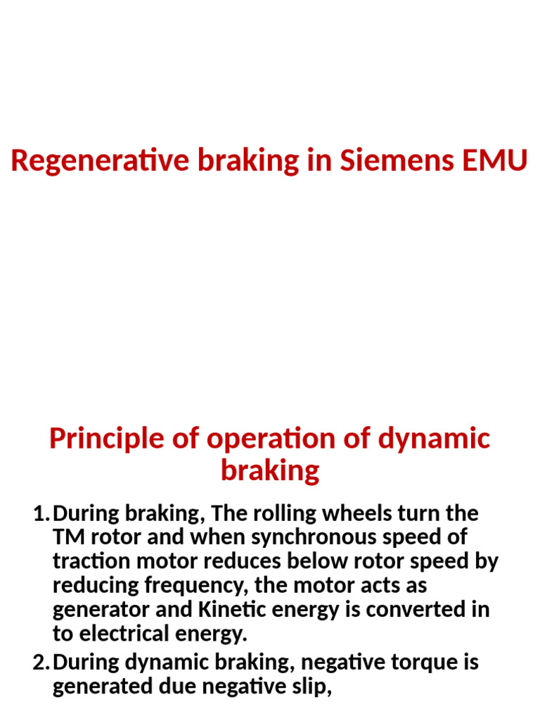 Regenerative Braking in Siemens EMU | PDF | Brake | Electric Motor