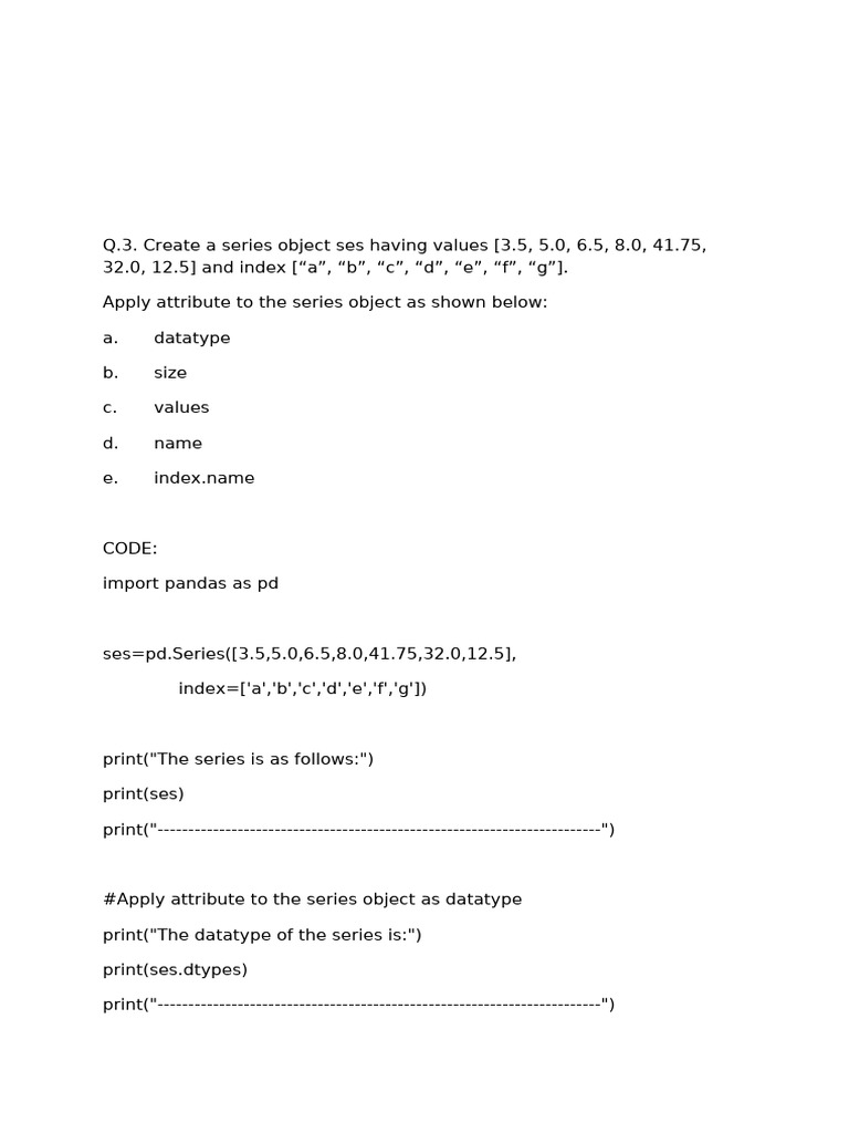 Python DataFrame and Series Operations | PDF | Data Management Software