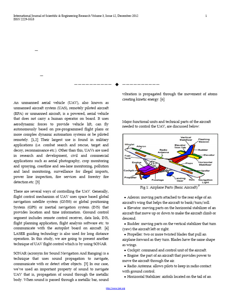 UAV Flight Control via SONAR Technique | PDF | Unmanned Aerial Vehicle ...