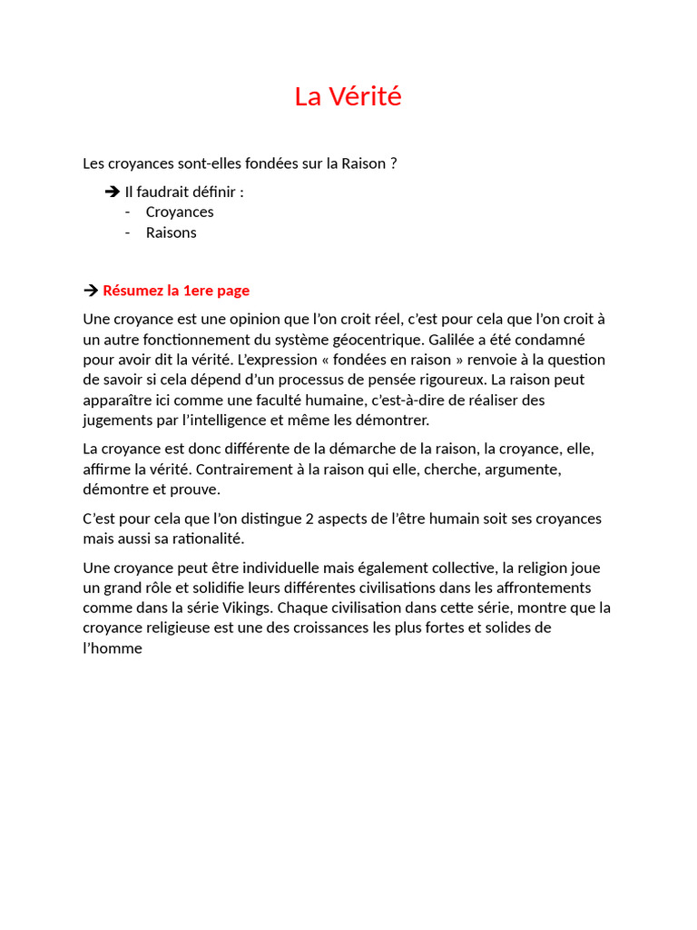 Croyances vs Raison : Une Analyse Profonde | PDF