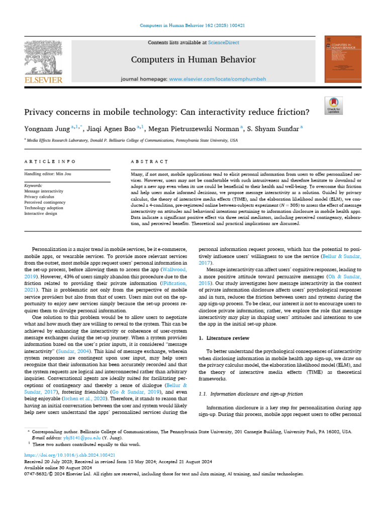 Interactivity Reduces Privacy Friction in Apps | PDF | Privacy ...