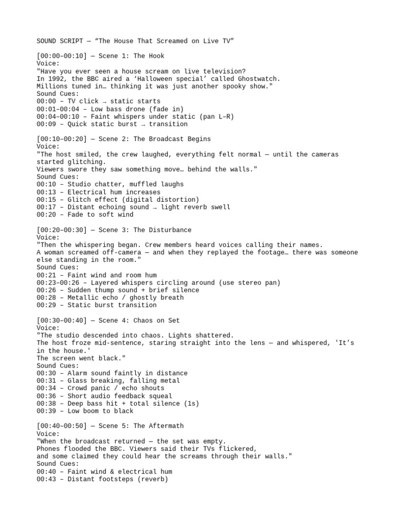 The House That Screamed Sound Script | PDF