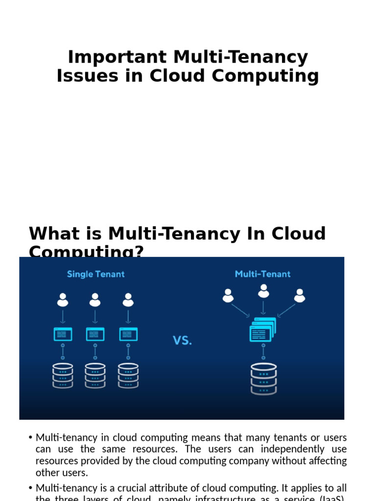 03 - 1 Important Multi-Tenancy Issues in Cloud Computing | PDF | Cloud ...