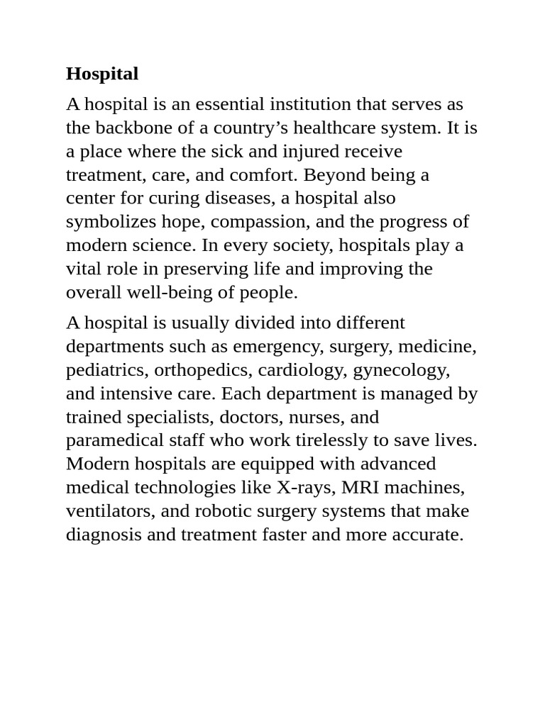 Hospital | PDF | Hospital | Health Care
