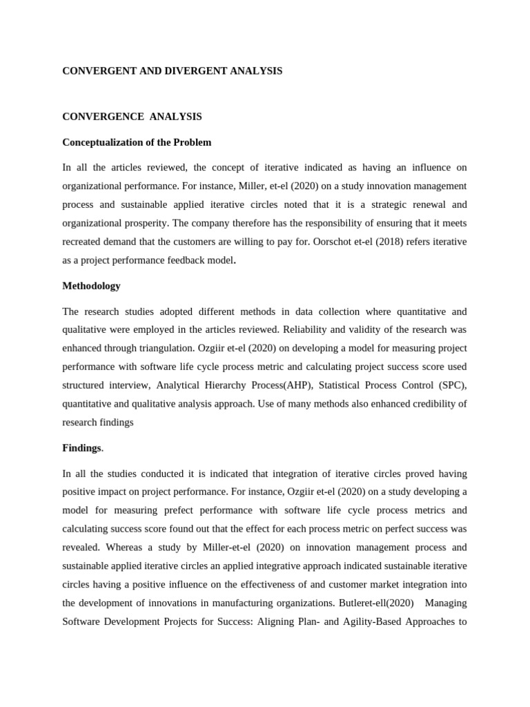 Convergent and Divergent Analysis of Project Performance | PDF ...
