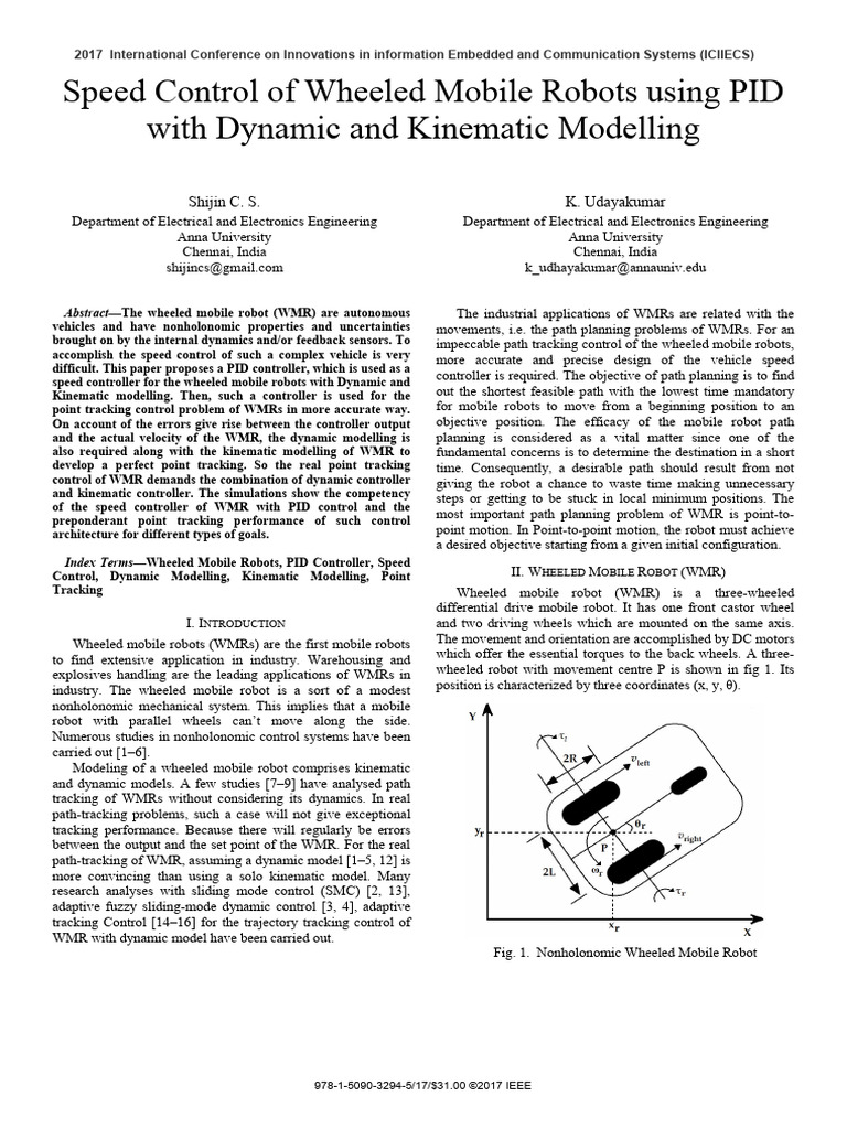 PID Speed Control for Wheeled Robots | PDF | Kinematics | Control Theory
