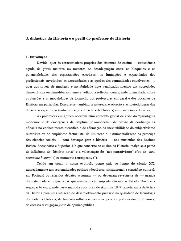 Didática da História e Formação de Professores | PDF | Pedagogia | Science