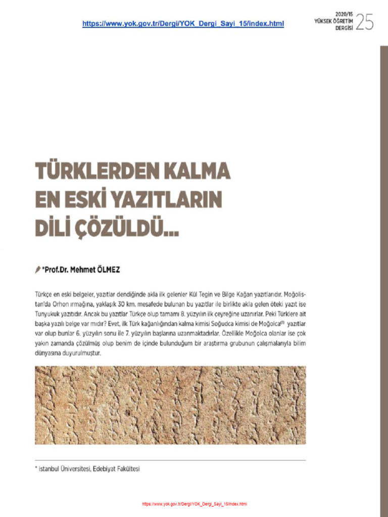Language of Oldest Inscriptions From Tur | PDF