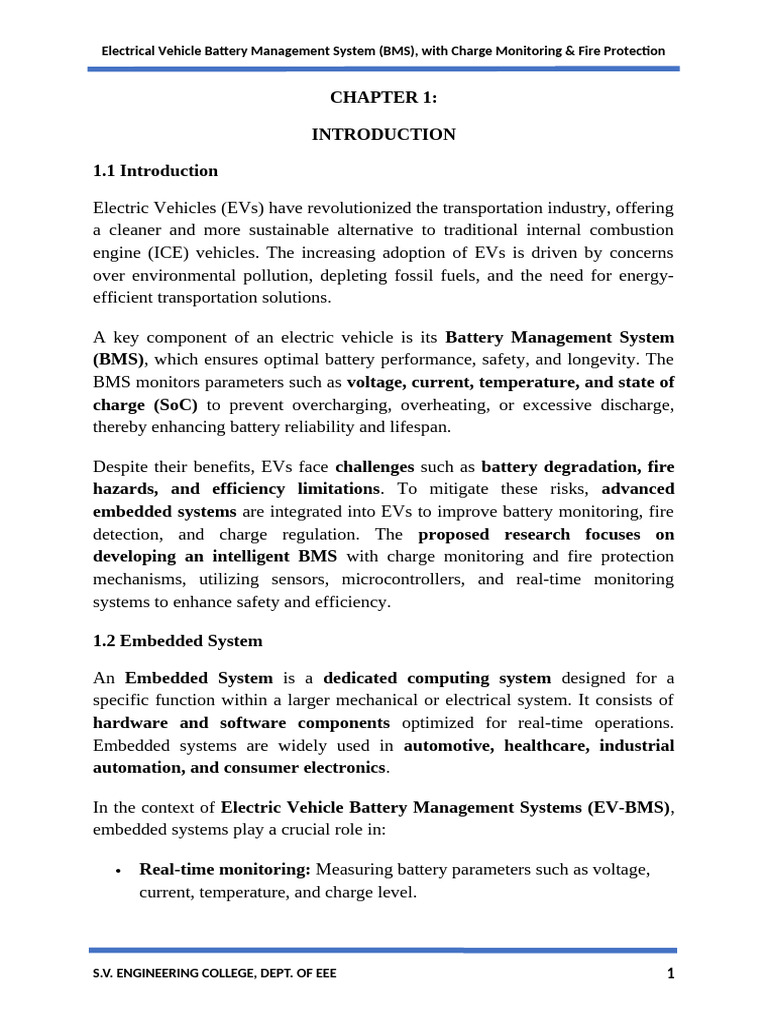 EV Battery Management System Overview | PDF | Microcontroller ...