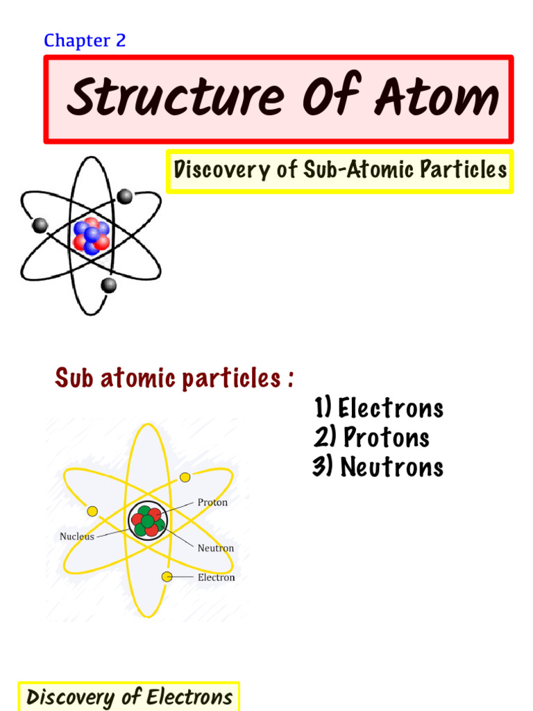 Sub-Atomic Particles and Atomic Models | PDF | Atoms | Photoelectric Effect
