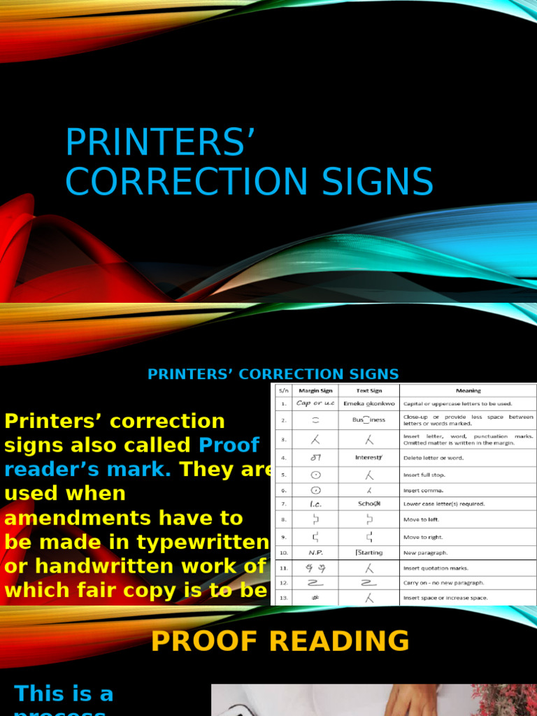 Printers' Correction Signs & Proofreading | PDF | Proofreading | Writing