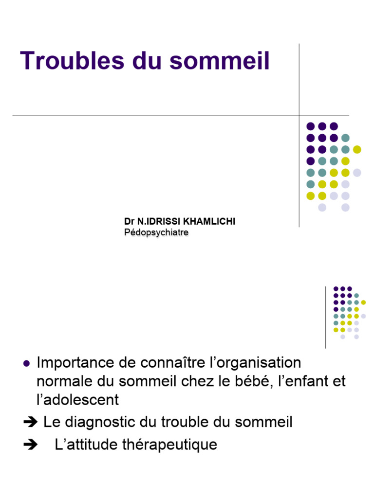Troubles du sommeil chez enfants et adolescents | PDF | Sommeil ...