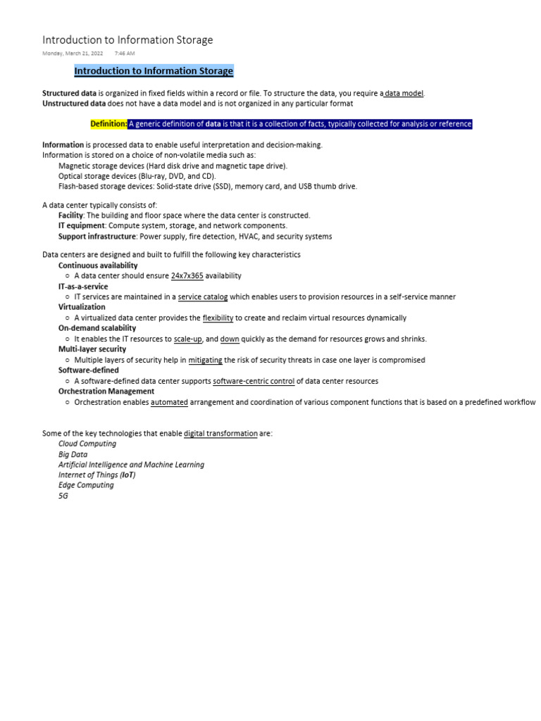 Overview of Information Storage Systems | PDF | Solid State Drive ...