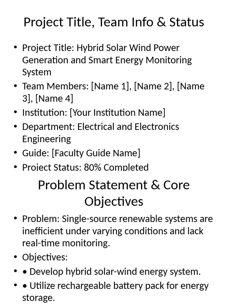 Hybrid Solar Wind Power Project Review | PDF
