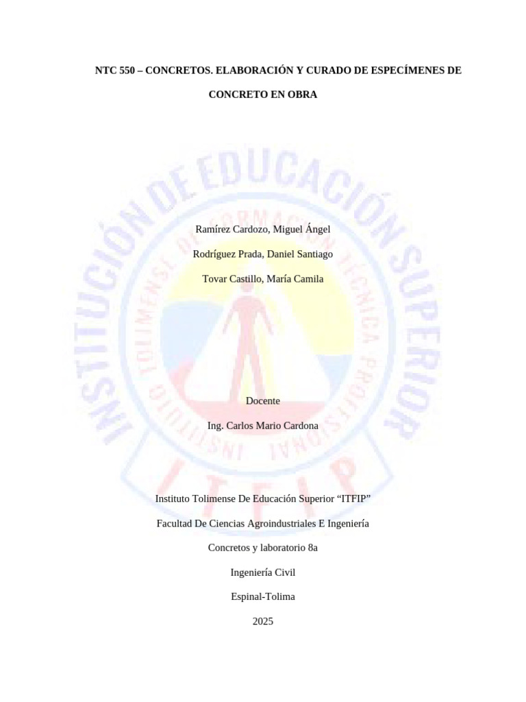 NTC 550 | PDF | Hormigón | Cemento