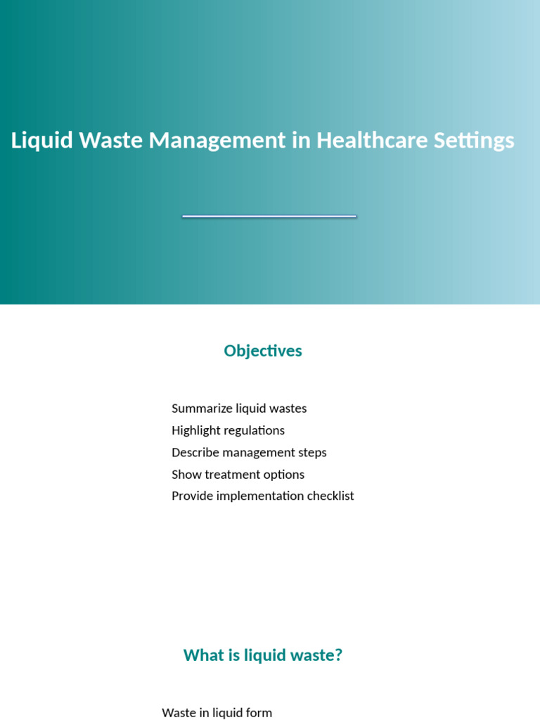 Liquid Waste Management Minimalist Teal | PDF