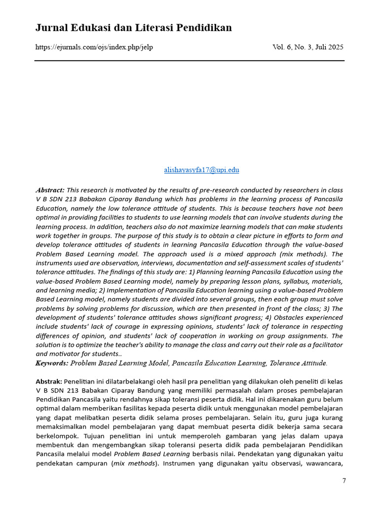 Jurnal Edukasi Dan Literasi Pendidikan: Abstract | PDF