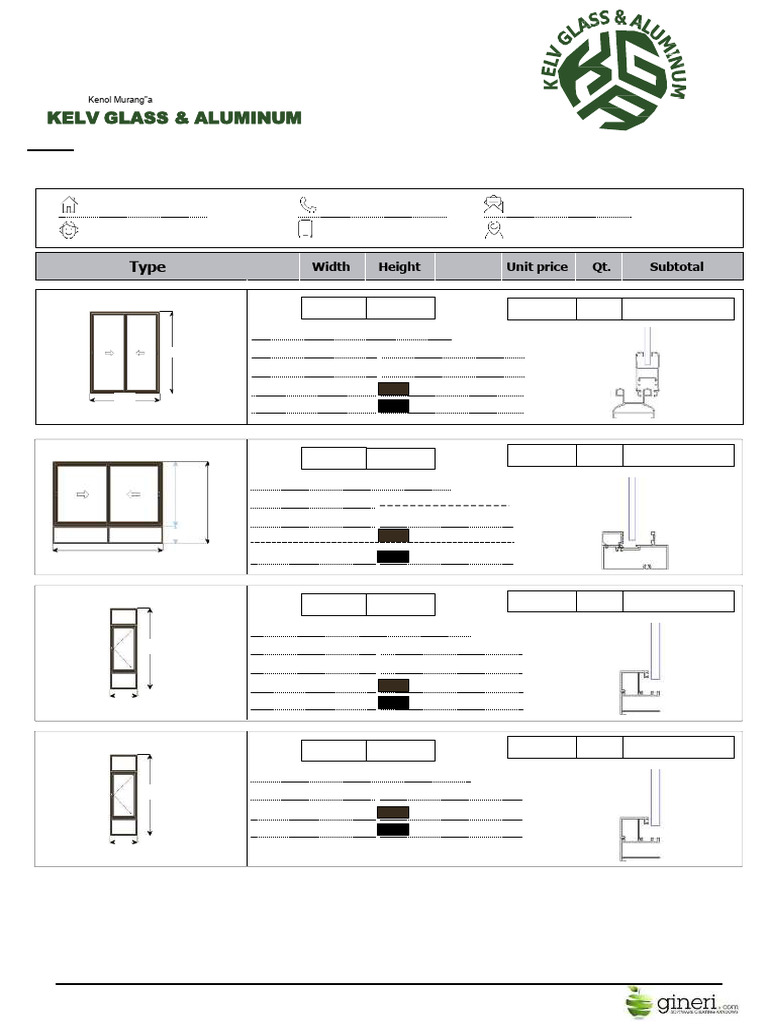 Kelv Glass & Aluminium Quotation 2025 | PDF | Materials | Building ...