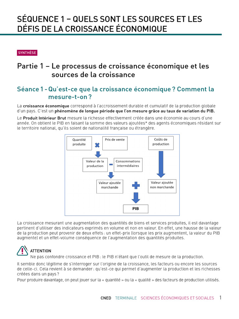 Sources et défis de la croissance économique | PDF | Croissance ...