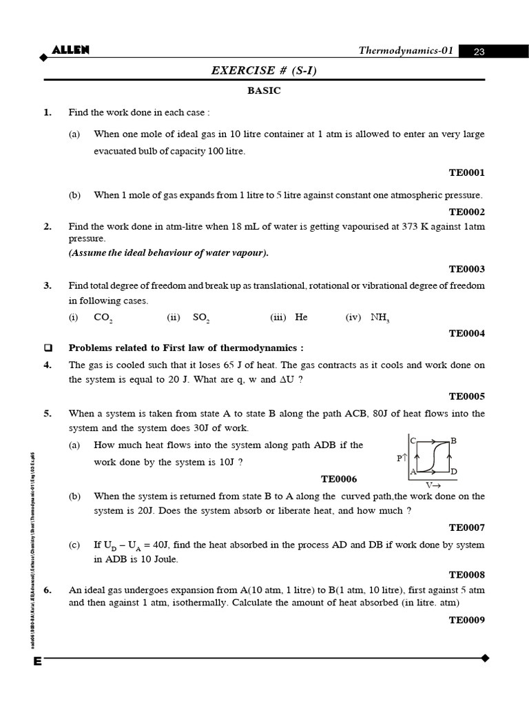 Thermodynamics I | PDF | Gases | Heat Capacity