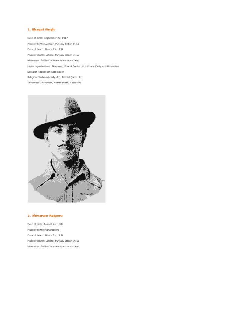 Freedom Fighters | PDF | Indian Independence Movement | Independence ...