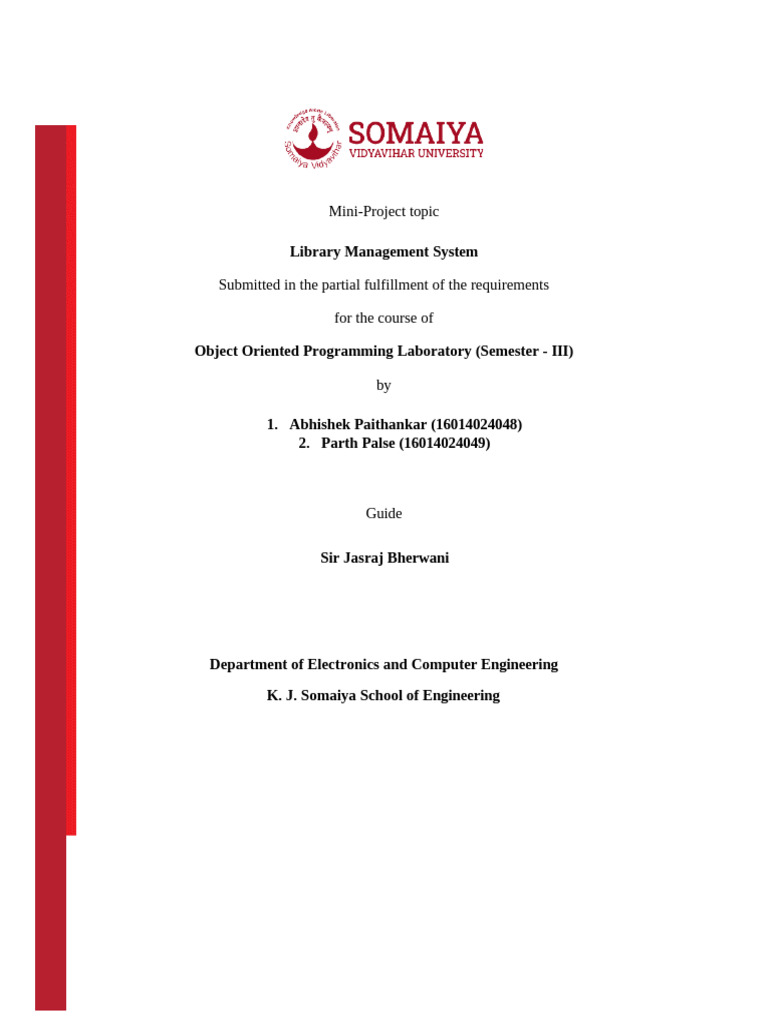 Java Library Management System Project | PDF | Databases | Database ...