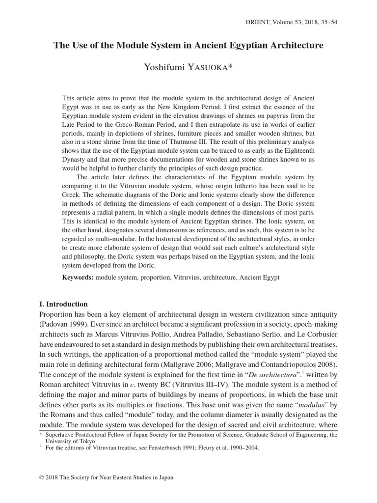 The Use of The Module System in Ancient Egyptian Architecture | PDF ...