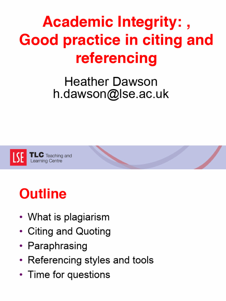 Citing and Referencing to Avoid Plagiarism | PDF | Citation | Plagiarism